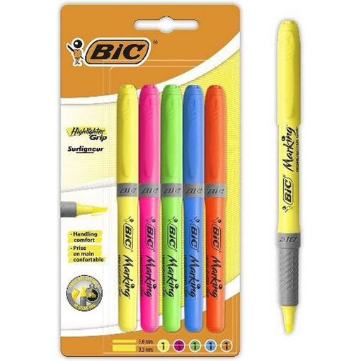 Picture of BIC Highlighter Grip x5